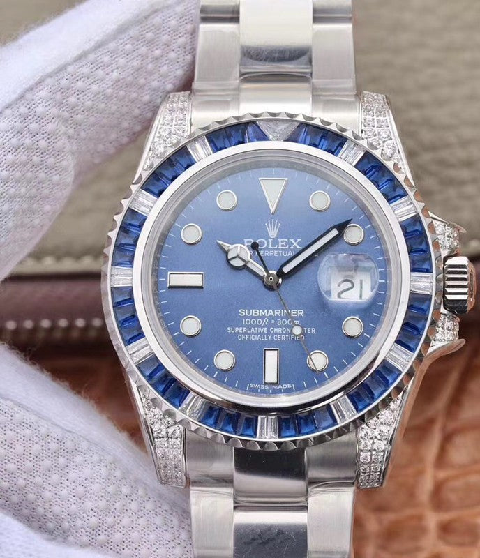 Rolex Submariner Date Sapphire And Diamonds Bezel