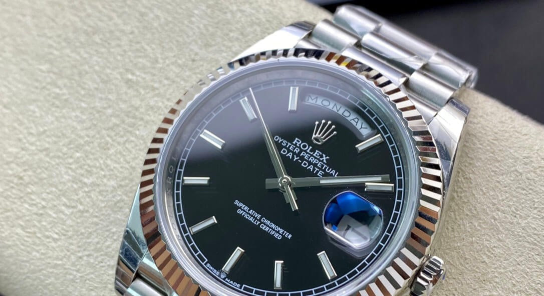 Rolex Day-Date Steel Black Dial President