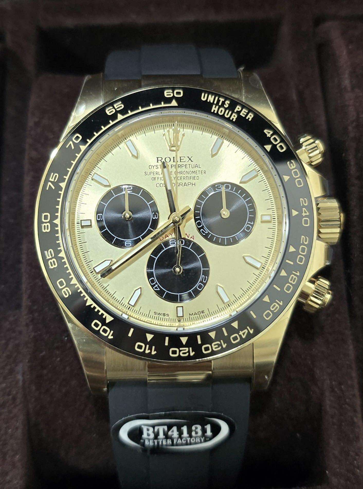 Clean Rolex Daytona Yellow Gold OysterFlex Strap