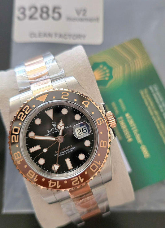 Clean GMT-MASTER II ROOTBEER TWO TONE CERAMIC BEZEL 41MM 