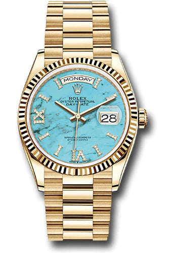 Rolex Day-Date 36mm Yellow Gold President Turquoise Dial
