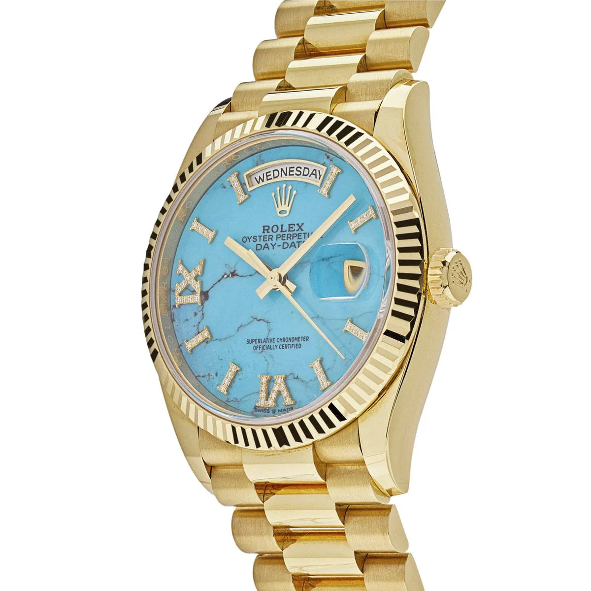Rolex Day-Date 36mm Yellow Gold President Turquoise Dial