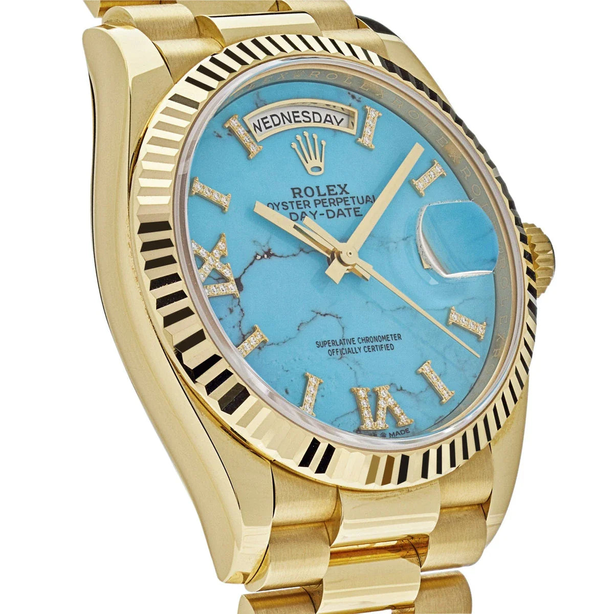 Rolex Day-Date 36mm Yellow Gold President Turquoise Dial