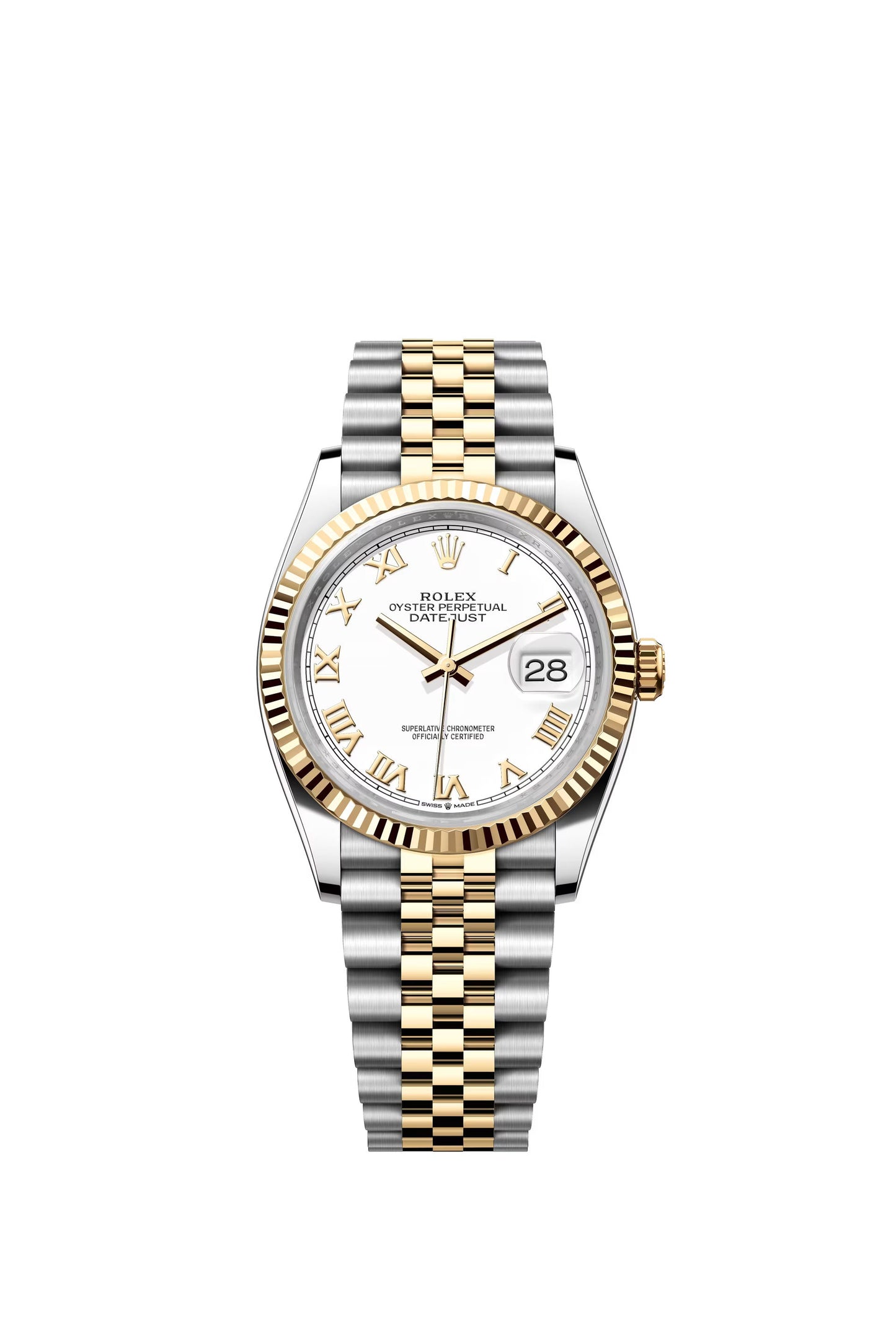 Rolex Datejust Two White Roman Dial Jubilee 36mm
