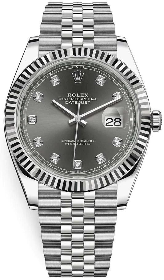 Rolex Datejust Steel Grey Diamonds Dial Jubilee