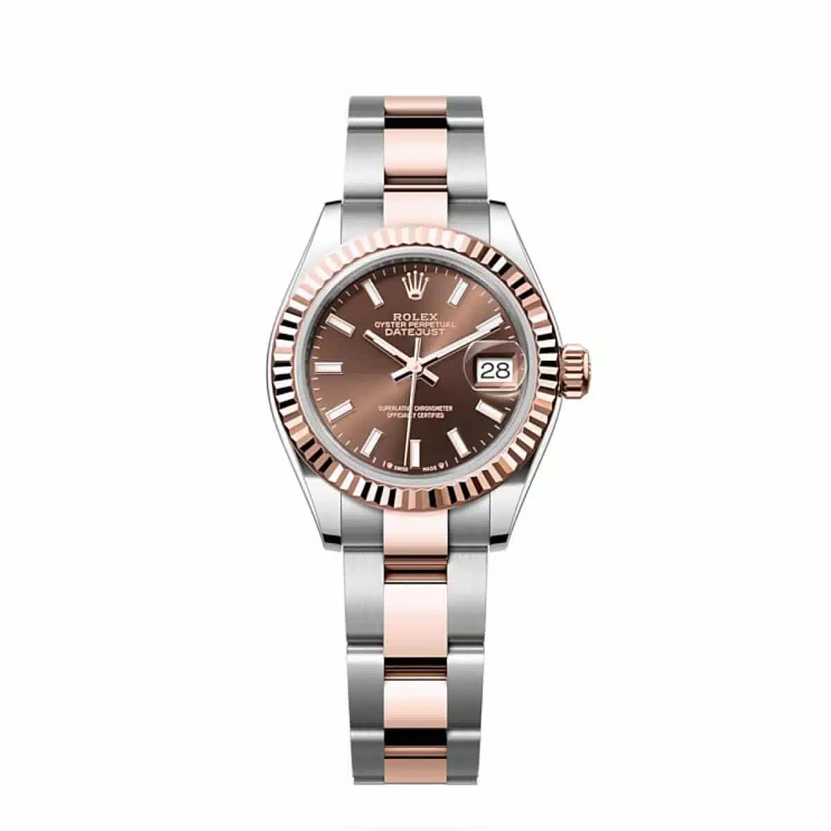 Rolex Datejust Two Tone Pink Gold Chocolate Dial Oyster 31MM