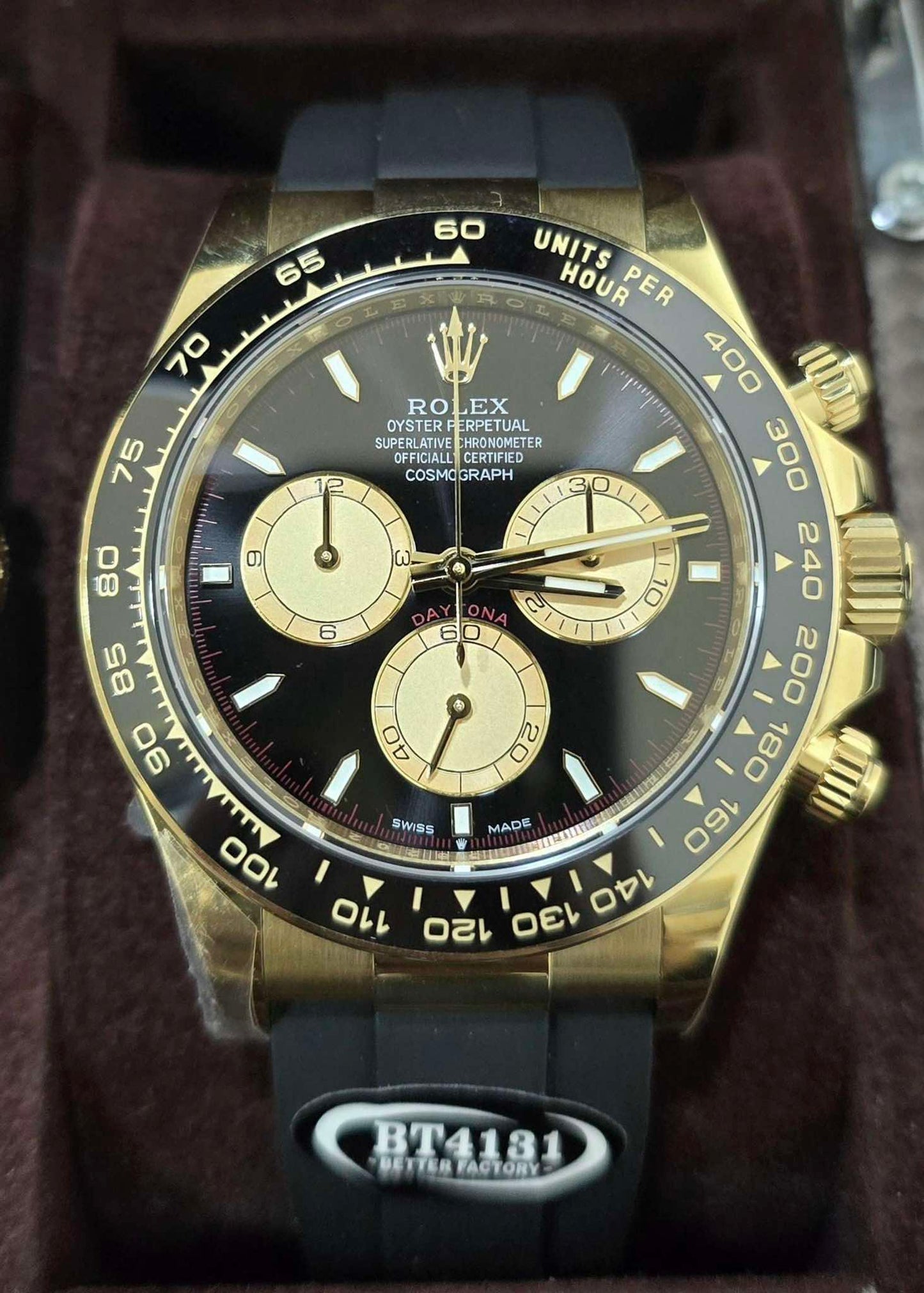 Clean Rolex Daytona Paul Newman Black Dial Oysterflex