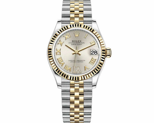Rolex Datejust TwoTone Yellow Gold Silver Dial Jubilee 31MM