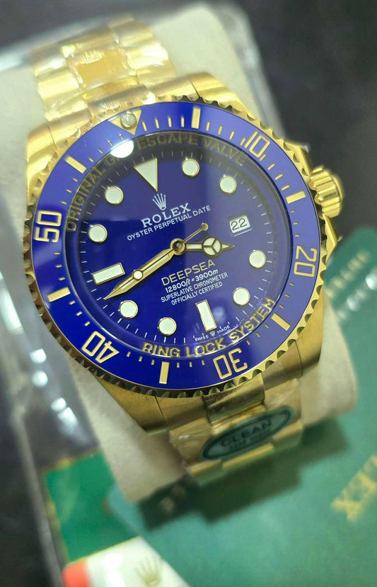 Clean Rolex Sea-Dweller Yellow Gold Blue 44mm