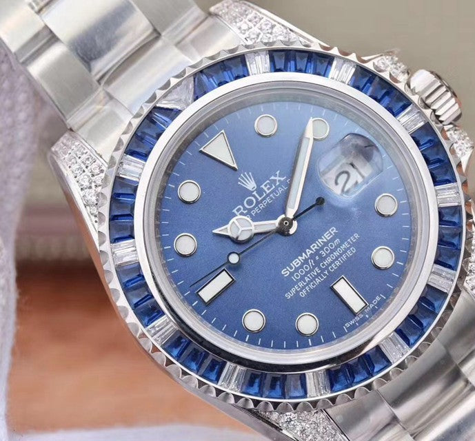 Rolex Submariner Date Sapphire And Diamonds Bezel