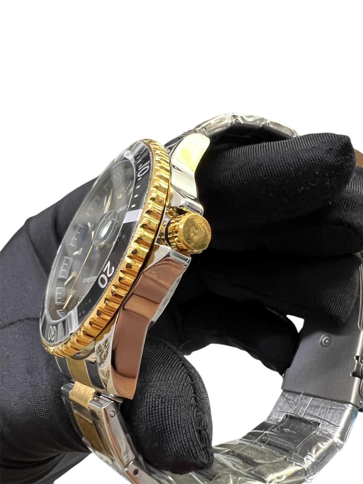 Armani 100 meter 2 tone Black With Bracelet Set