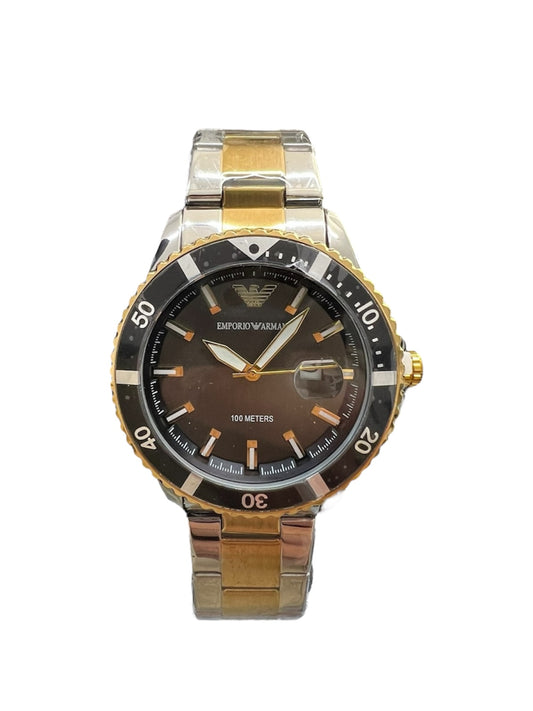 Armani 100 meter 2 tone Black With Bracelet Set