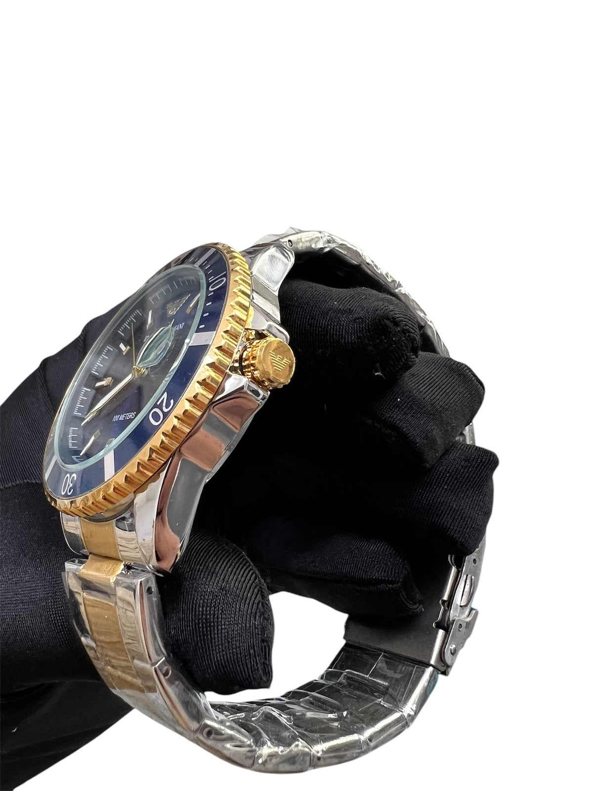Armani 100 meter 2 tone Blue With Bracelet Set