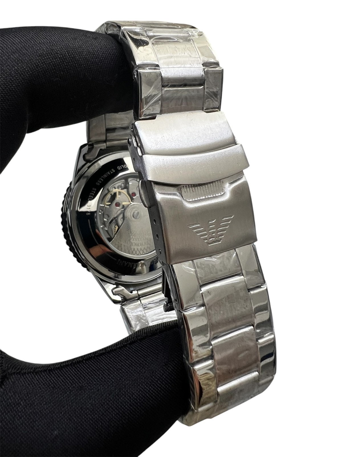 Armani 100 meter Steel Green  With Bracelet Set