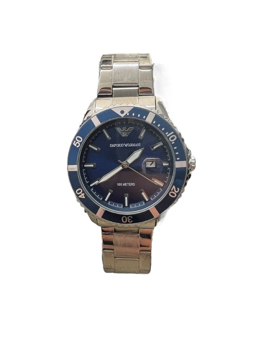 Armani 100 meter Steel Blue  With Bracelet Set