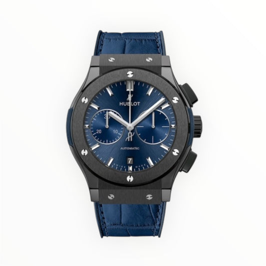 Hublot Classic Fusion Chronograph Blue Dial Black Bezel 45MM
