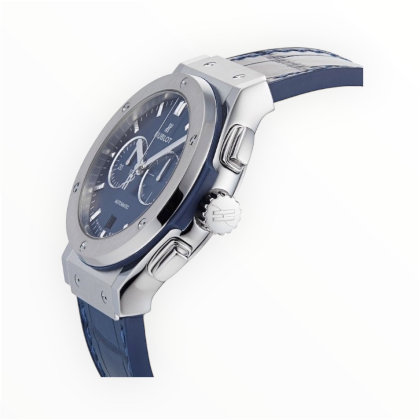 Hublot Classic Fusion Chronograph Blue Dial Steel Bezel 45MM