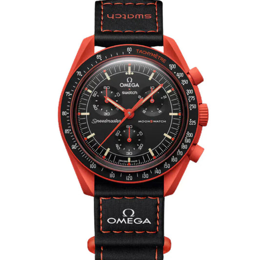 Swatch X Omega Bioceramic Moonswatch Mission On Earth Lava